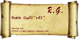 Rabb Győző névjegykártya
